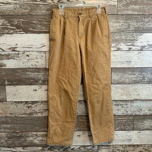 Vintage L.L. Bean Natural Fit Flannel Lined Khaki Relaxed Fit Men's Pants